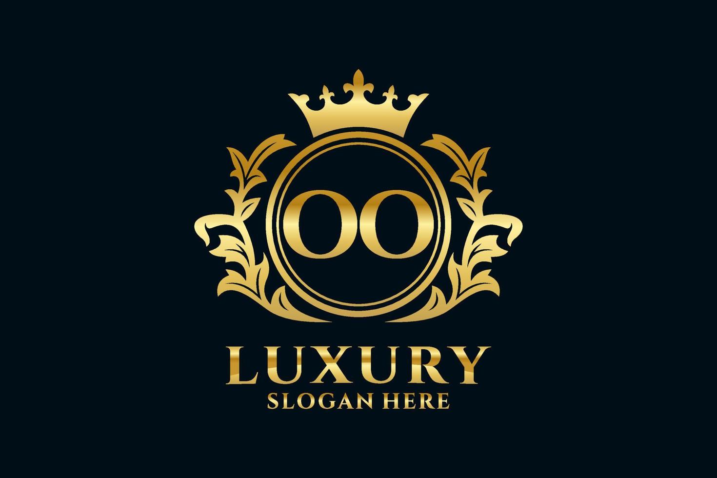 modèle de logo de luxe royal lettre initiale oo dans l'art vectoriel pour les projets de marque de luxe et autres illustrations vectorielles.