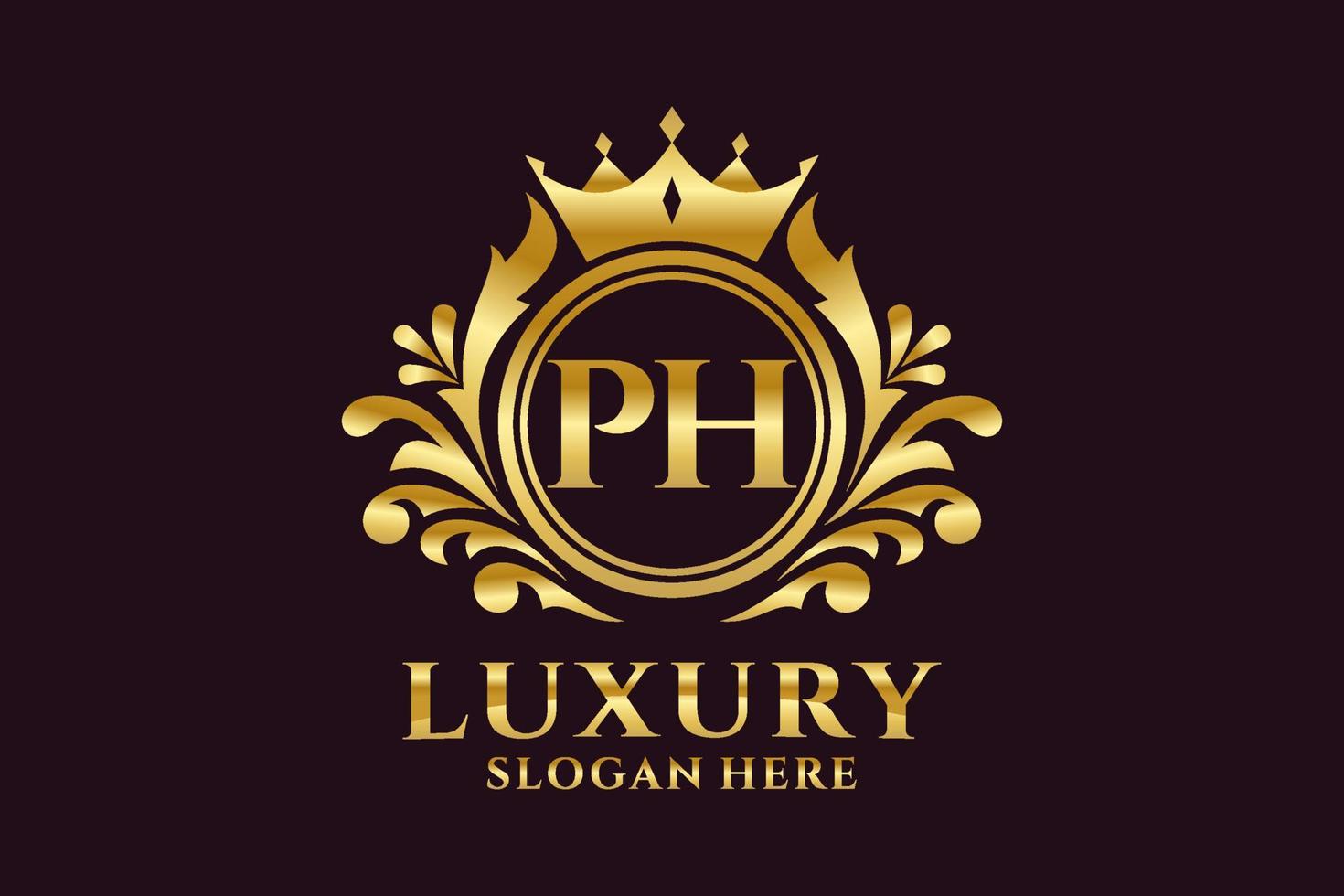 modèle de logo de luxe royal de lettre ph initiale dans l'art vectoriel pour des projets de marque luxueux et d'autres illustrations vectorielles.