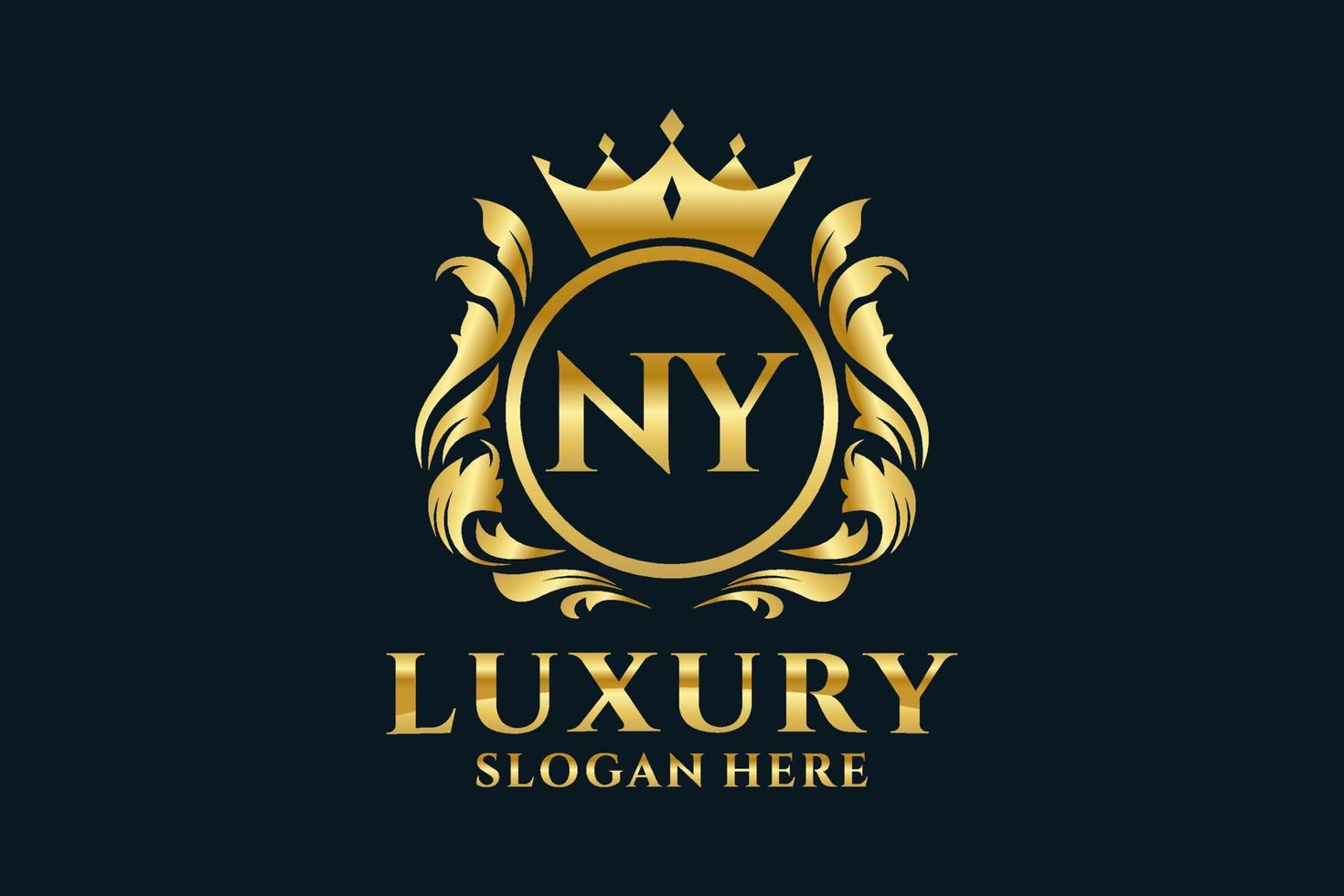 modèle de logo de luxe royal lettre initiale ny dans l'art vectoriel pour les projets de marque luxueux et autres illustrations vectorielles.