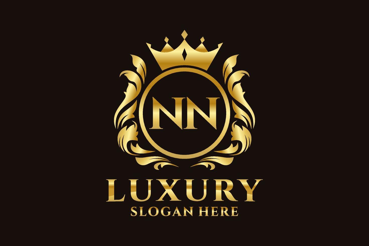 modèle de logo de luxe royal lettre initiale nn dans l'art vectoriel pour les projets de marque de luxe et autres illustrations vectorielles.