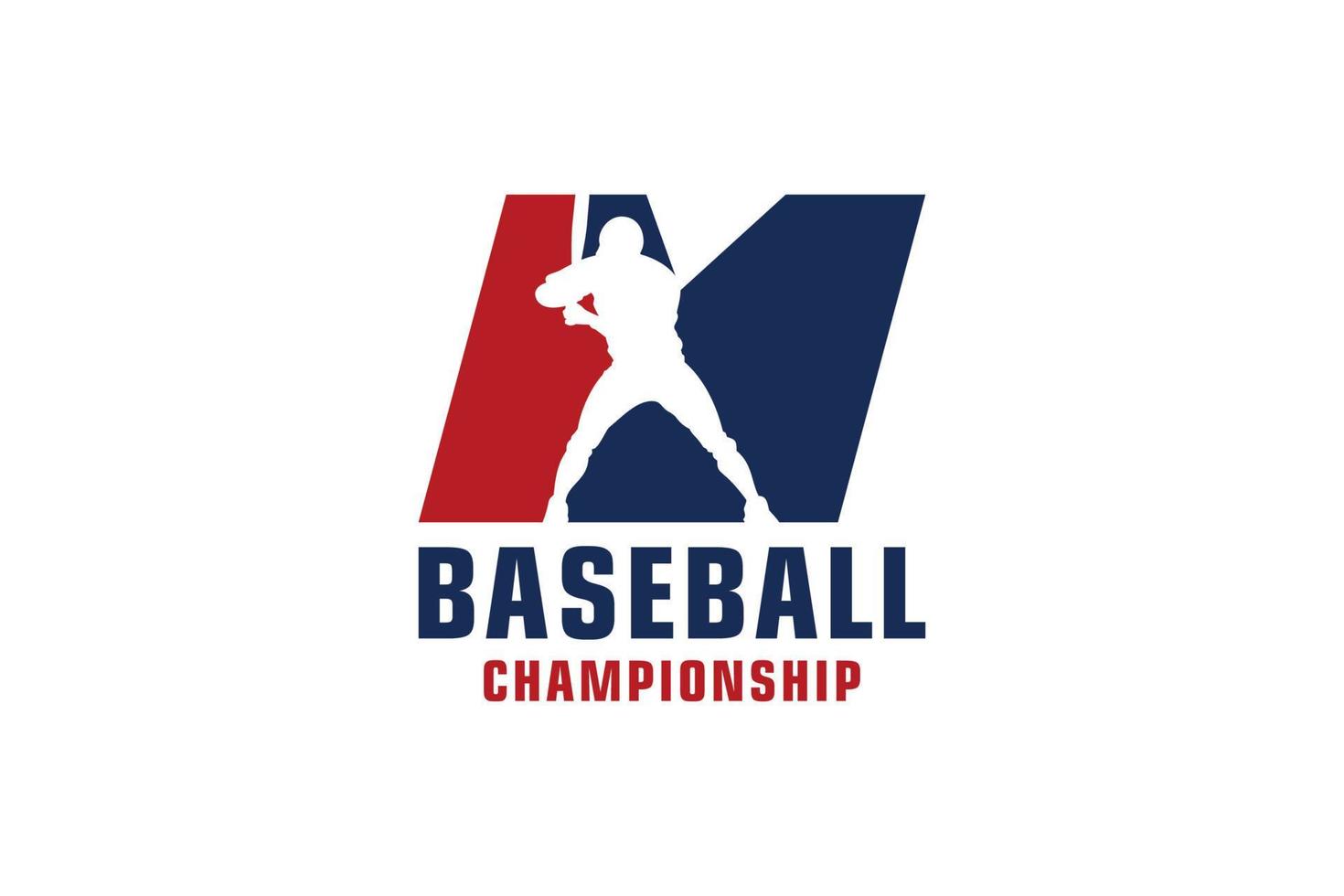 lettre m avec création de logo de baseball. éléments de modèle de conception de vecteur pour l'équipe sportive ou l'identité d'entreprise.