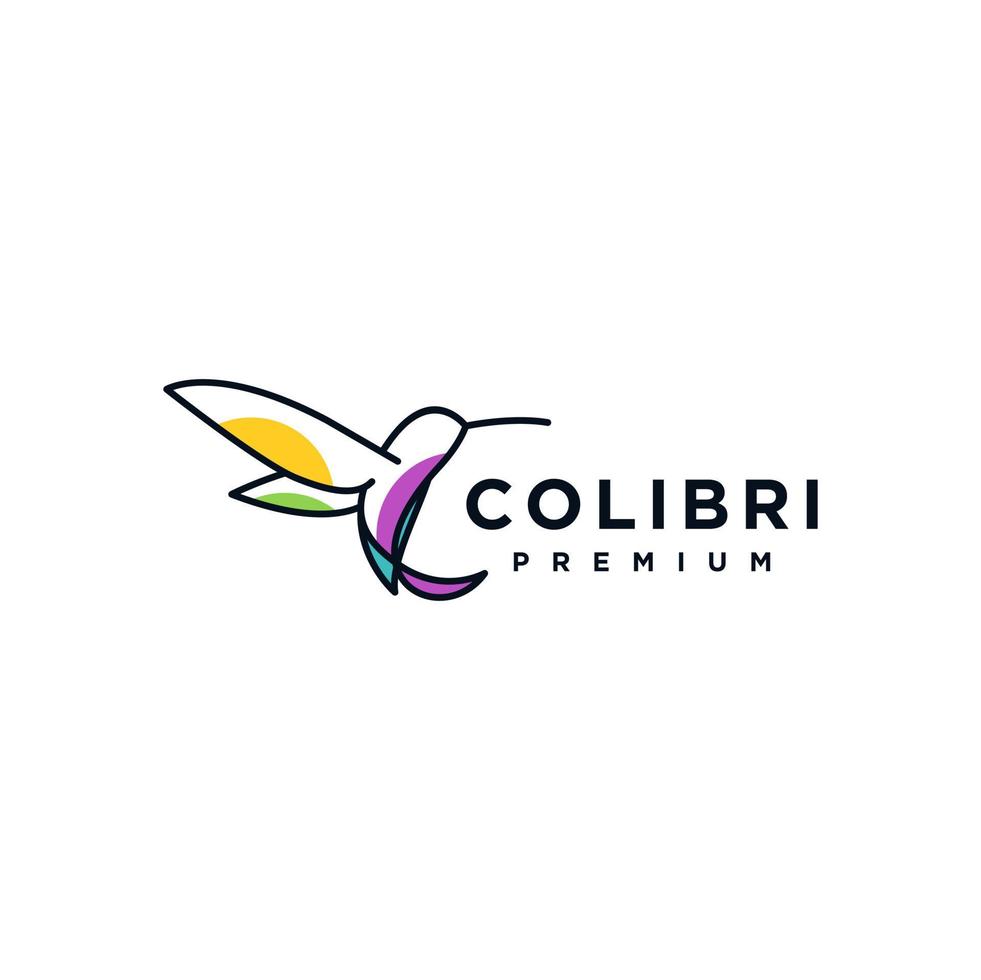 conception de concept de logo d'oiseau colibri, illustration vectorielle abstraite de colibri vecteur