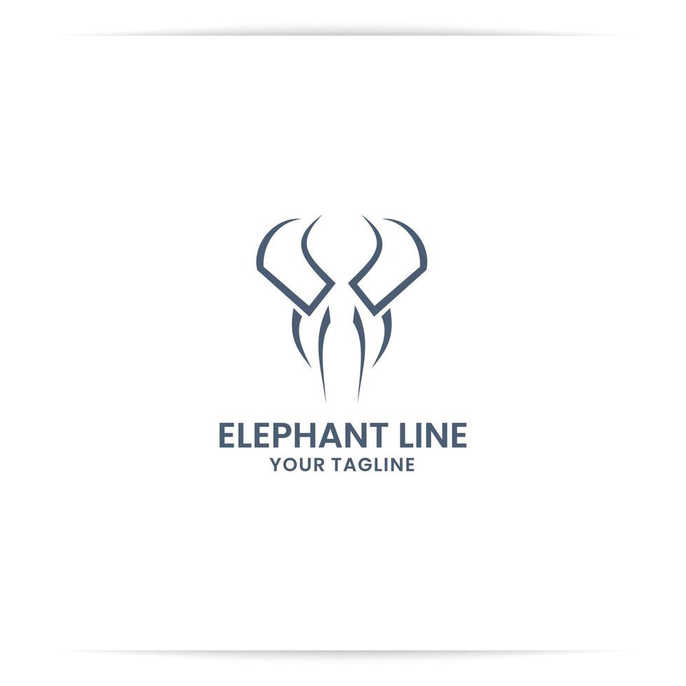 vecteur de conception de logo de ligne d'éléphant,