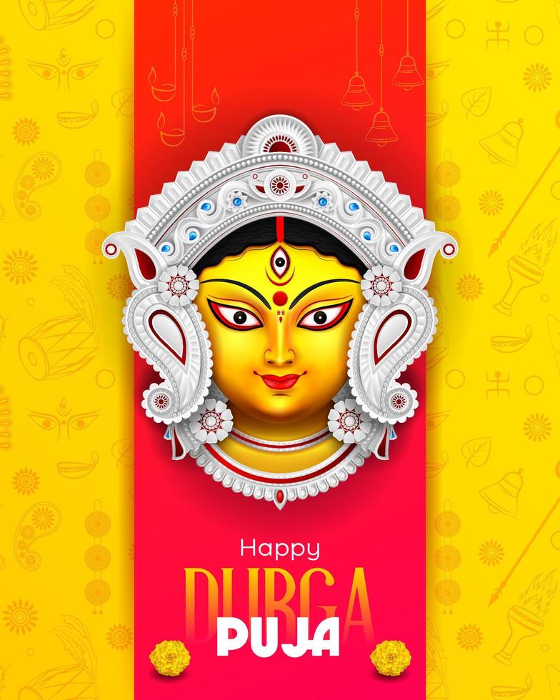 happy durga puja publicités créatives et conception de bannières de publication sur les médias sociaux vecteur