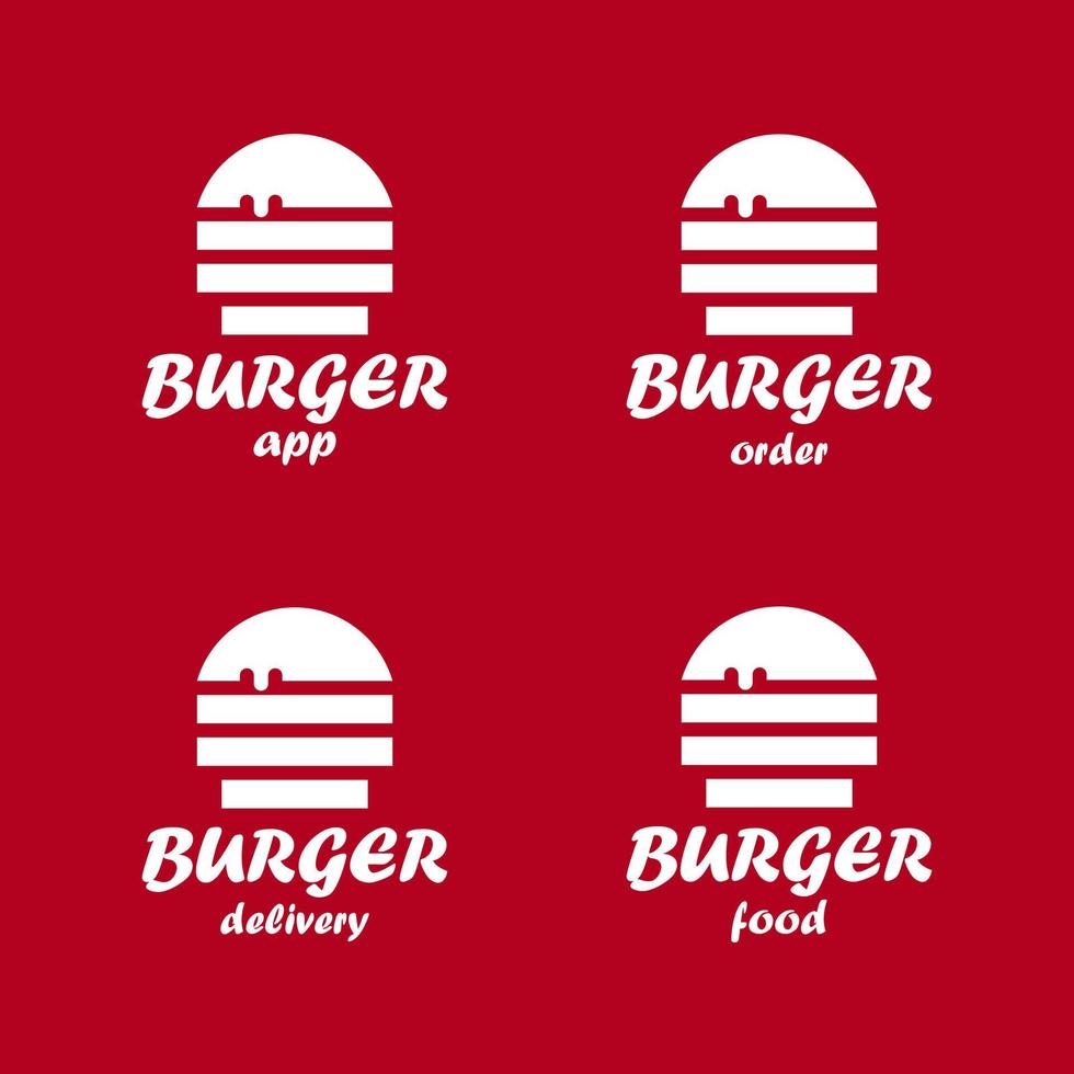 modèle de logo de symbole de livraison de nourriture en ligne de restaurant de burger vecteur
