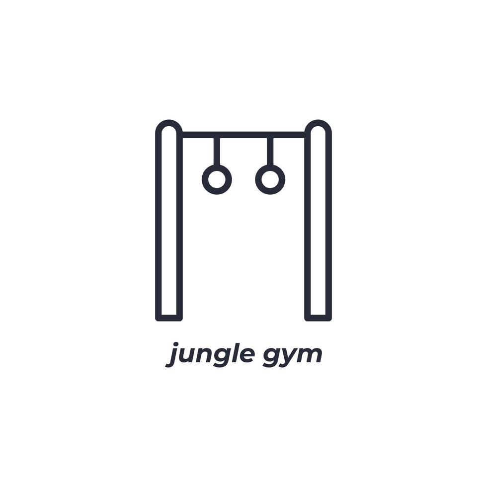 icône de la ligne de gym de la jungle. signe de style linéaire pour le concept mobile et la conception web. icône de vecteur de contour. symbole, illustration de logo. graphiques vectoriels