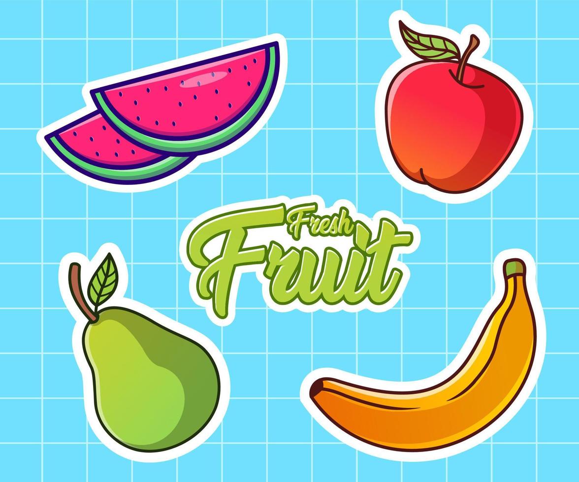 fruits - illustration vectorielle de paquet. vecteur