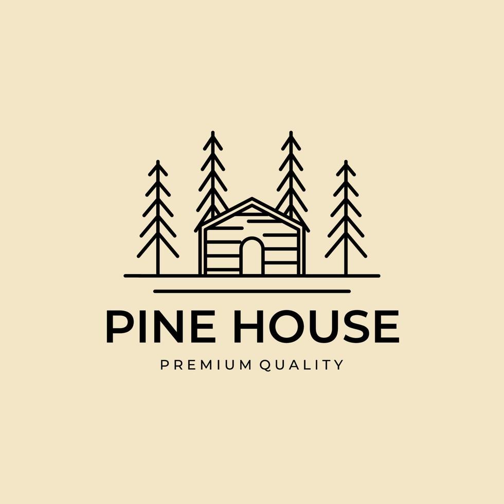 maison de pin dessin au trait logo vecteur modèle de conception minimaliste