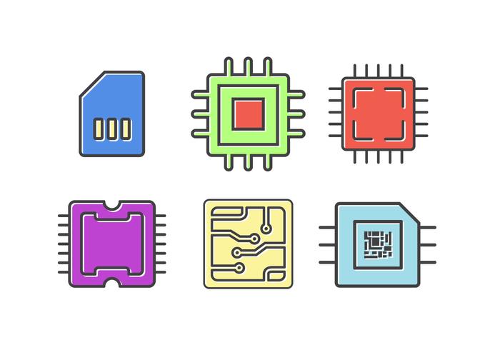 Éléments vectoriels Microchip gratuits vecteur