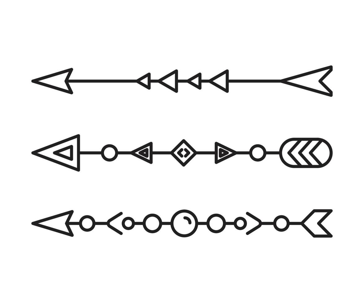 flèches dessin au trait carte décoratifs vecteur