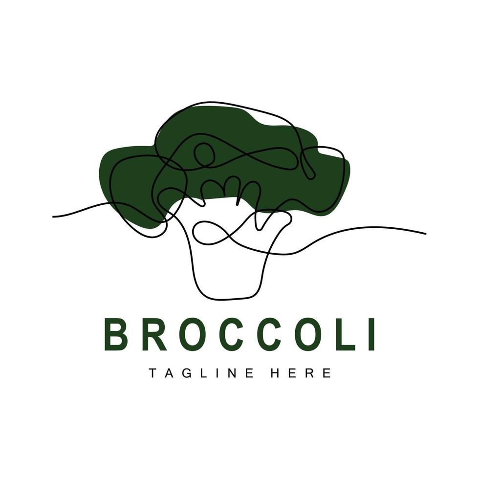 création de logo de brocoli, vecteur de légume vert, fond d'écran de brocoli, illustration de supermarché de légumes marque de produit de jardin