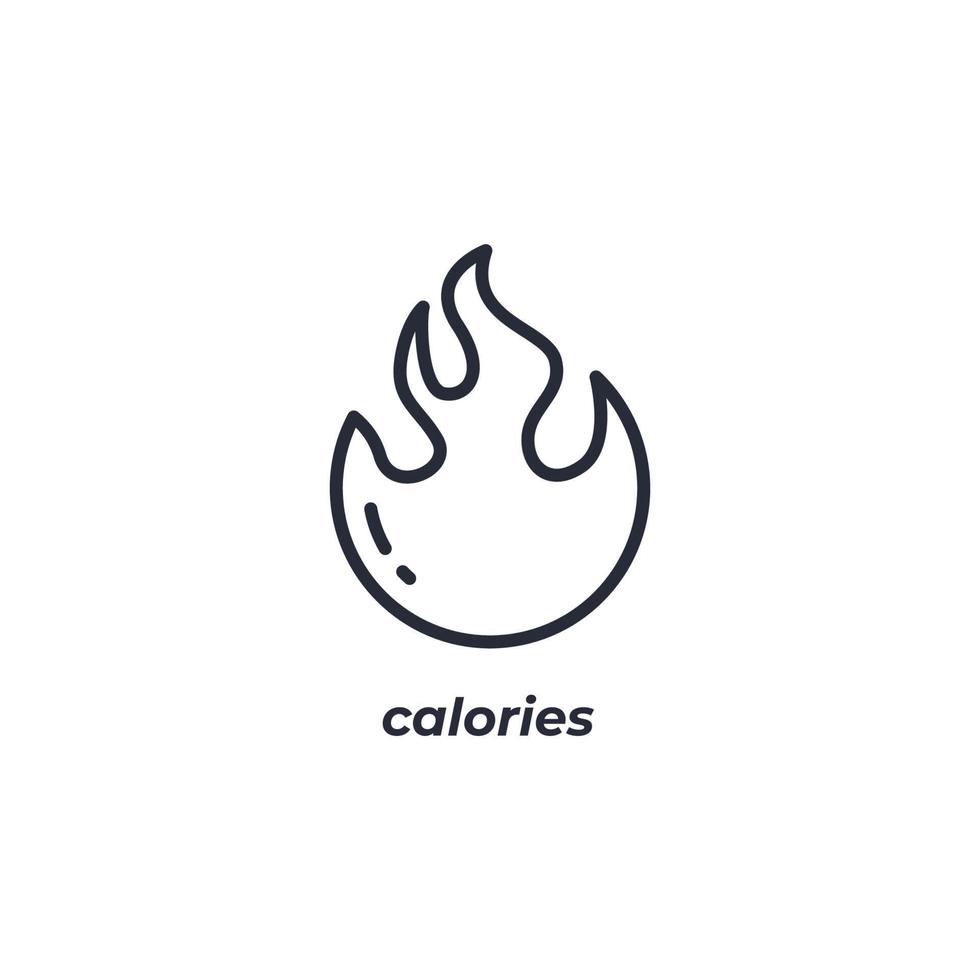 icône de ligne de calories. signe de style linéaire pour le concept mobile et la conception web. icône de vecteur de contour. symbole, illustration de logo. graphiques vectoriels