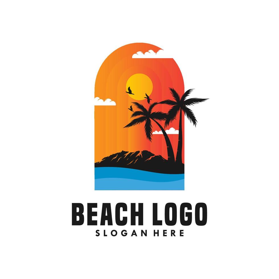 illustration vectorielle de logo de plage d'été vecteur