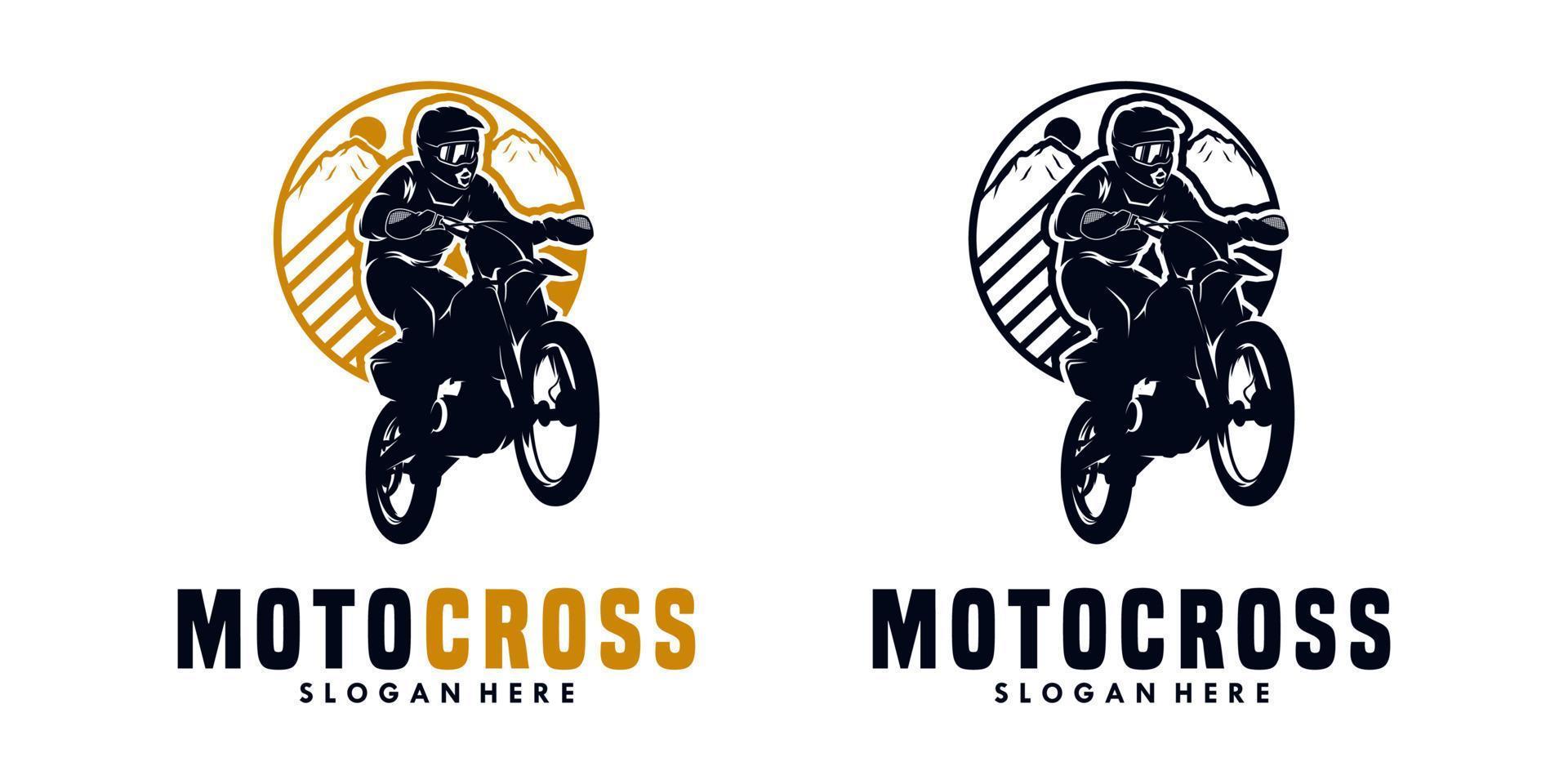 illustration de logo de motocross isolée sur fond blanc vecteur