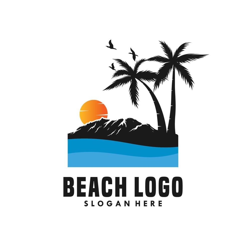 illustration vectorielle de logo de plage d'été vecteur