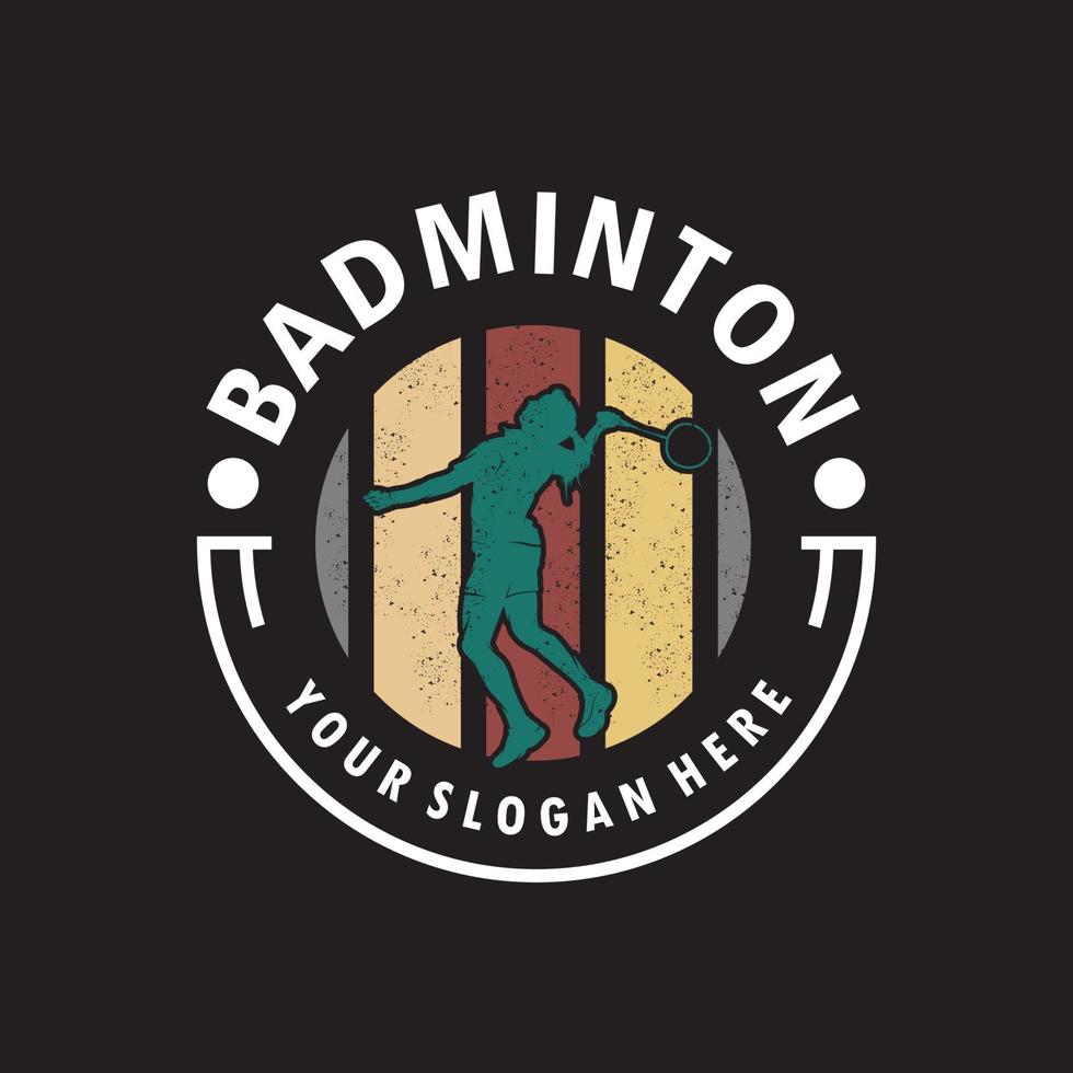 saut smash badminton silhouette logo vecteur
