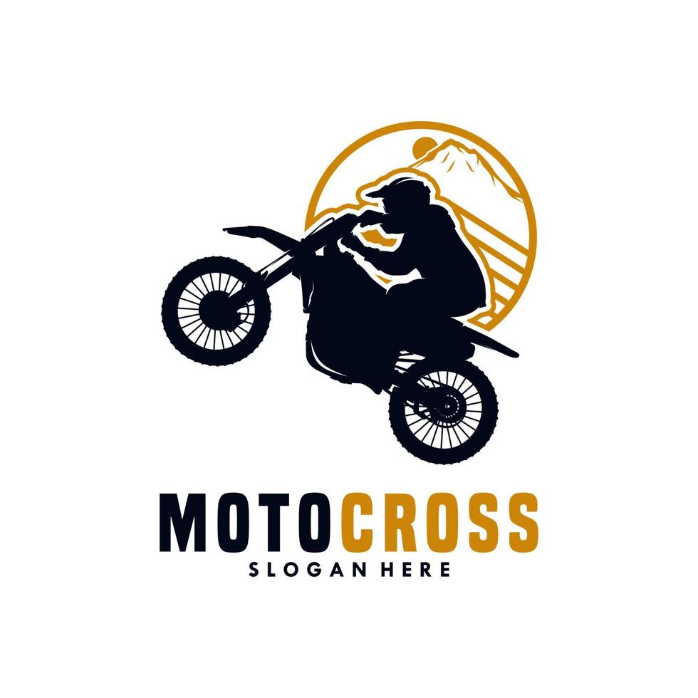 illustration de logo de motocross isolée sur fond blanc vecteur