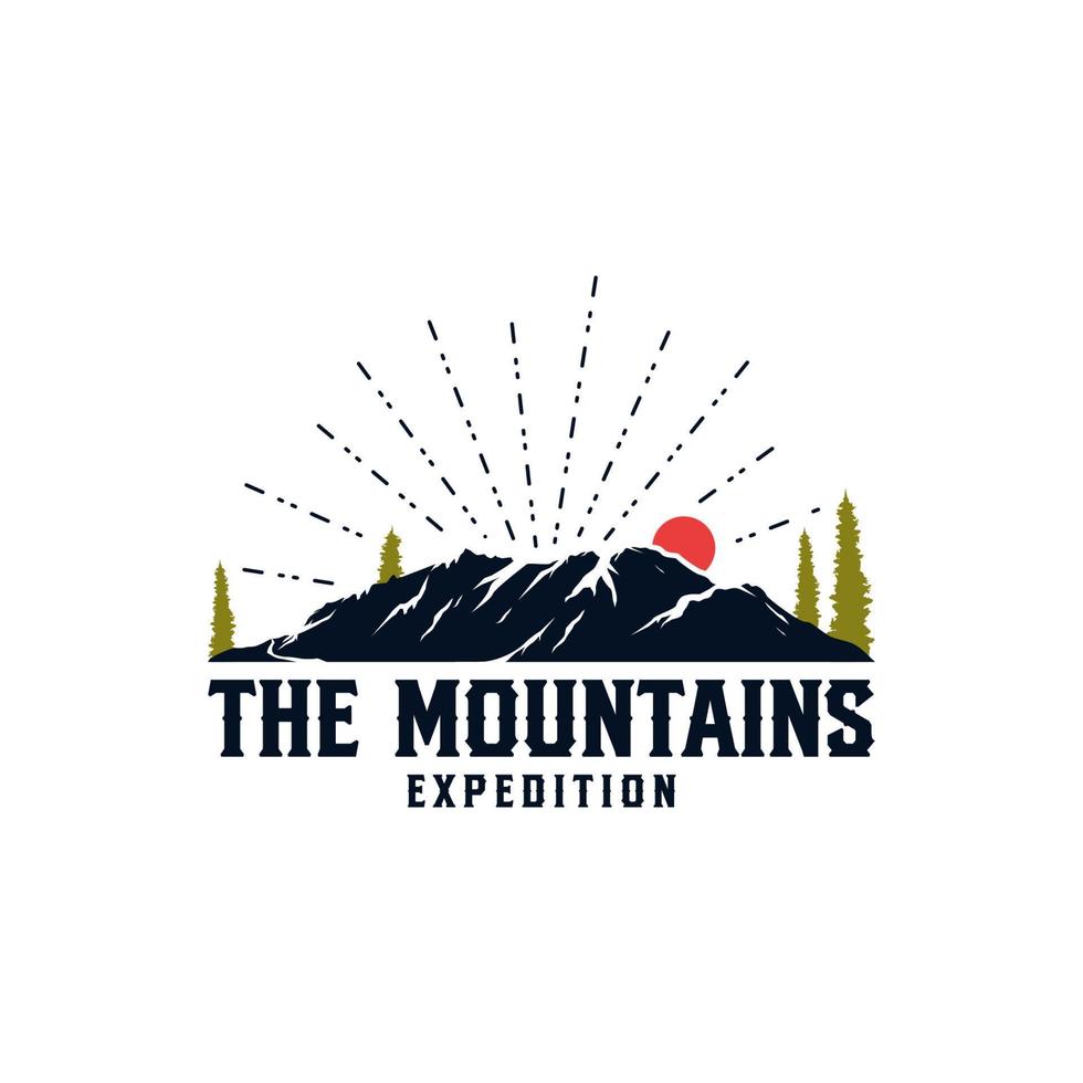 logo vectoriel d'aventures en montagne et en plein air