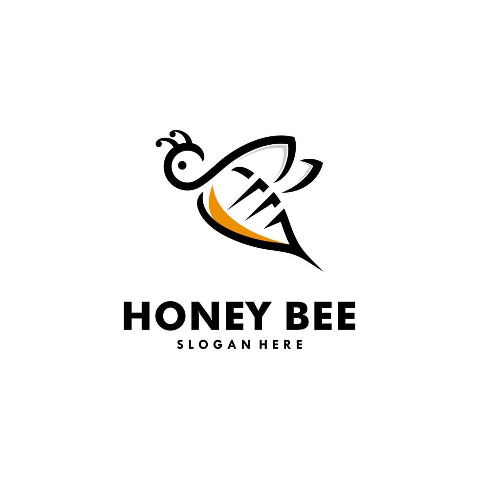 modèle de conception de logo de concepts d'abeilles à miel vecteur