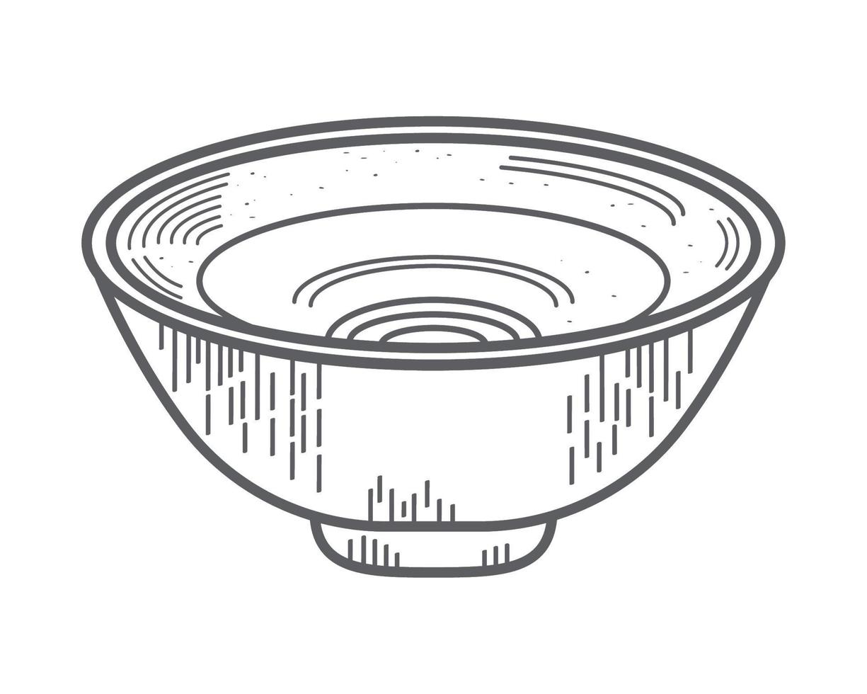 Croquis d'ustensile de cuisine bol vecteur