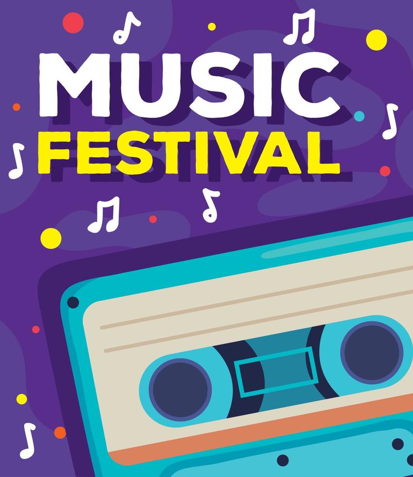 affiche du festival de musique vecteur