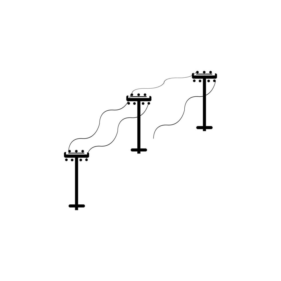 électricité logo flux icône poteau électrique vecteur