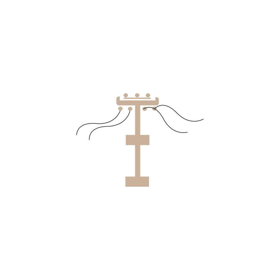 électricité logo flux icône poteau électrique vecteur