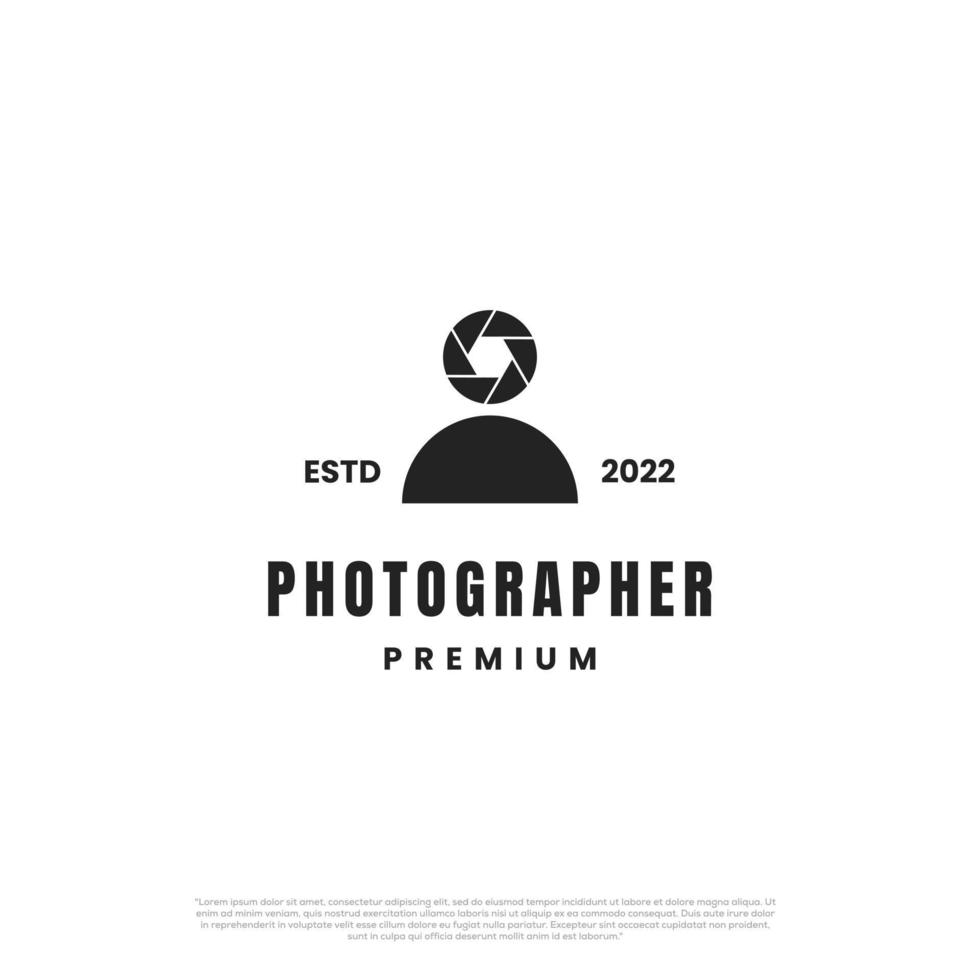 concept vintage de création de logo de photographe vecteur