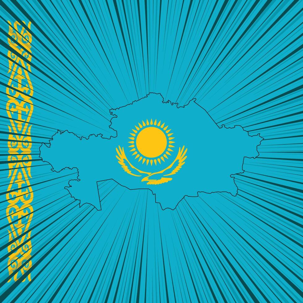 conception de la carte du jour de l'indépendance du kazakhstan vecteur