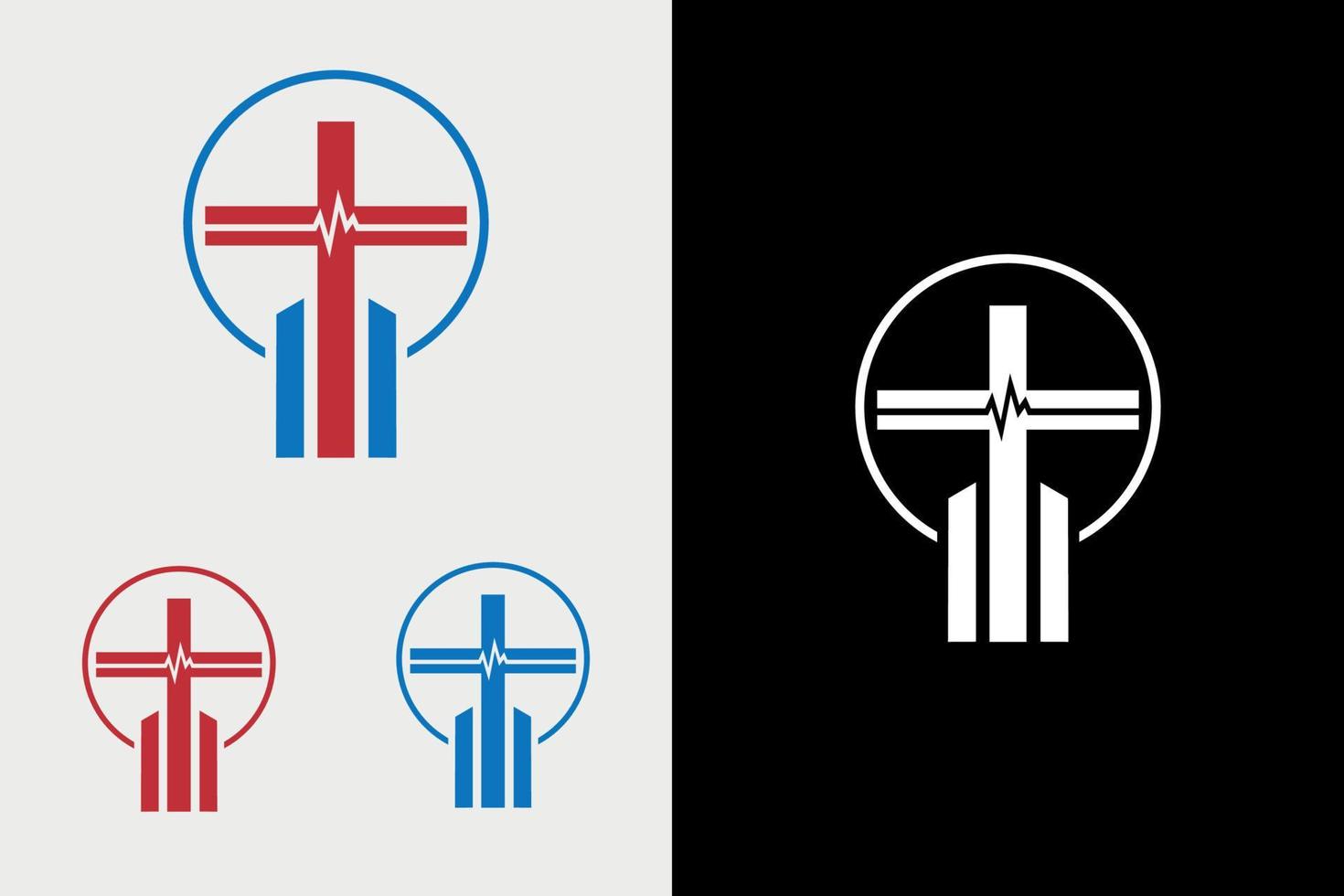 création de logo d'église vecteur