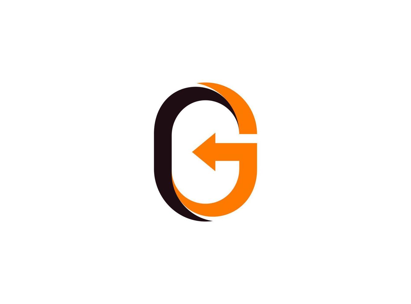 modèle de conception de logo simple lettre g flèche sur fond blanc. adapté à n'importe quel logo de marque. vecteur