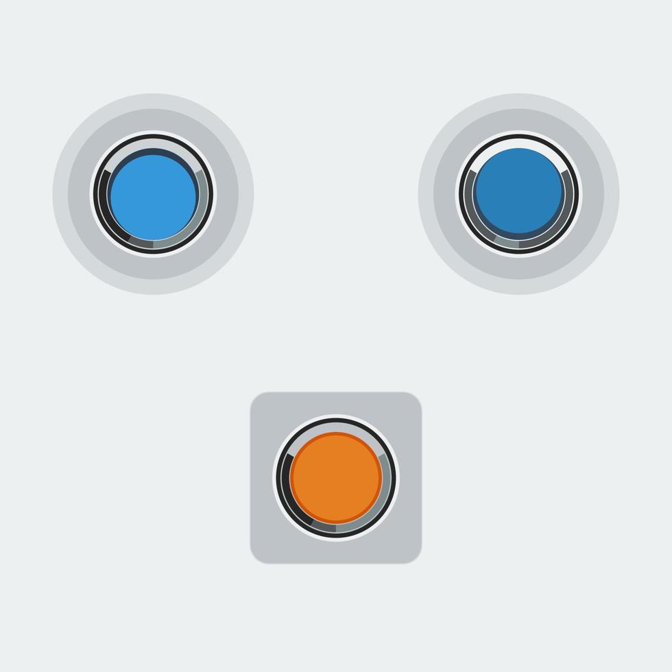 illustration vectorielle modifiable de trois boutons poussoirs brillants pour le web ou les éléments supplémentaires de conception imprimée vecteur