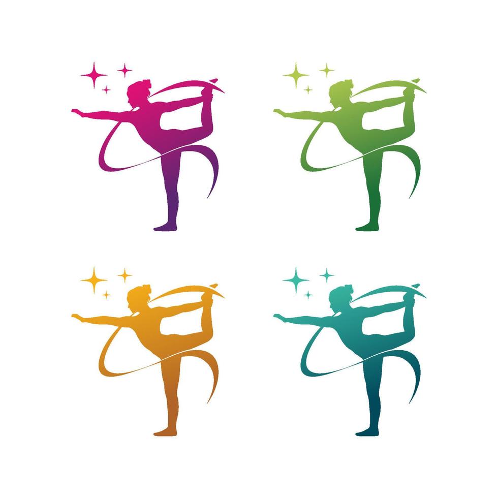 ensemble de conception de modèle de logo de yoga vecteur