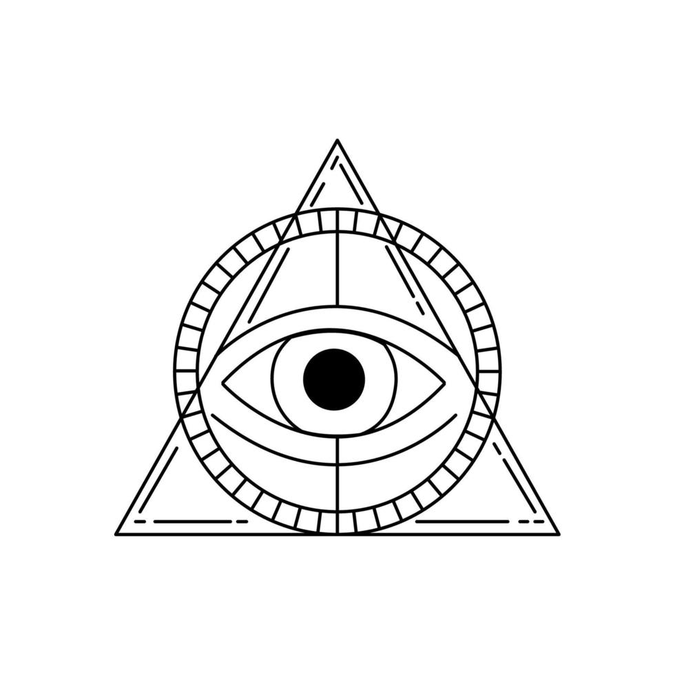 triangle avec astrologie des yeux vecteur