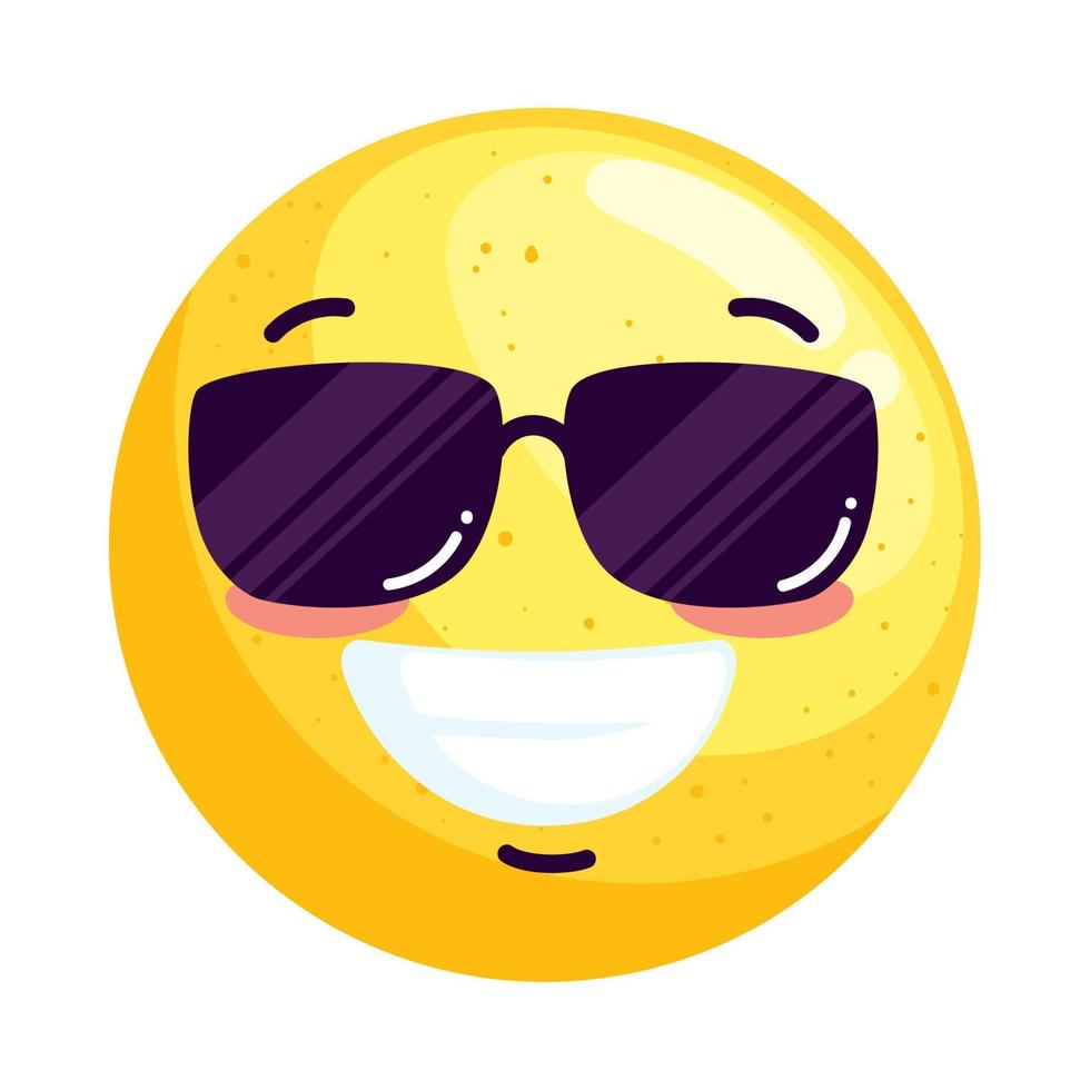emoji souriant avec des lunettes de soleil vecteur