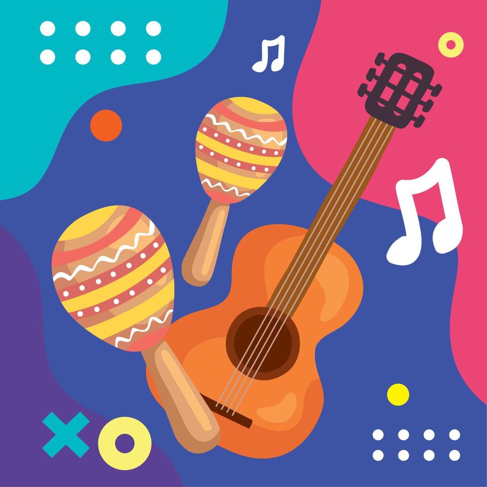 maracas et guitare vecteur