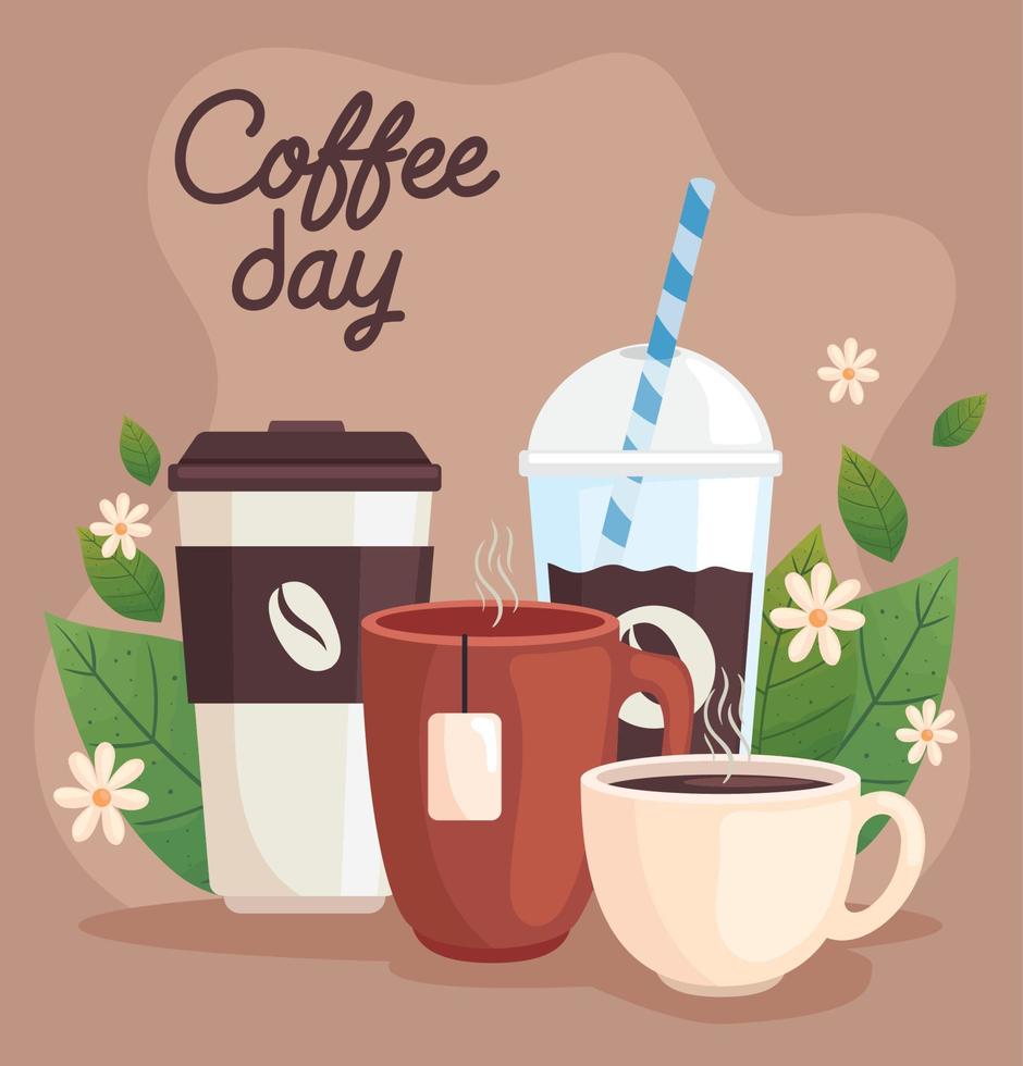 affiche de la journée internationale du café vecteur