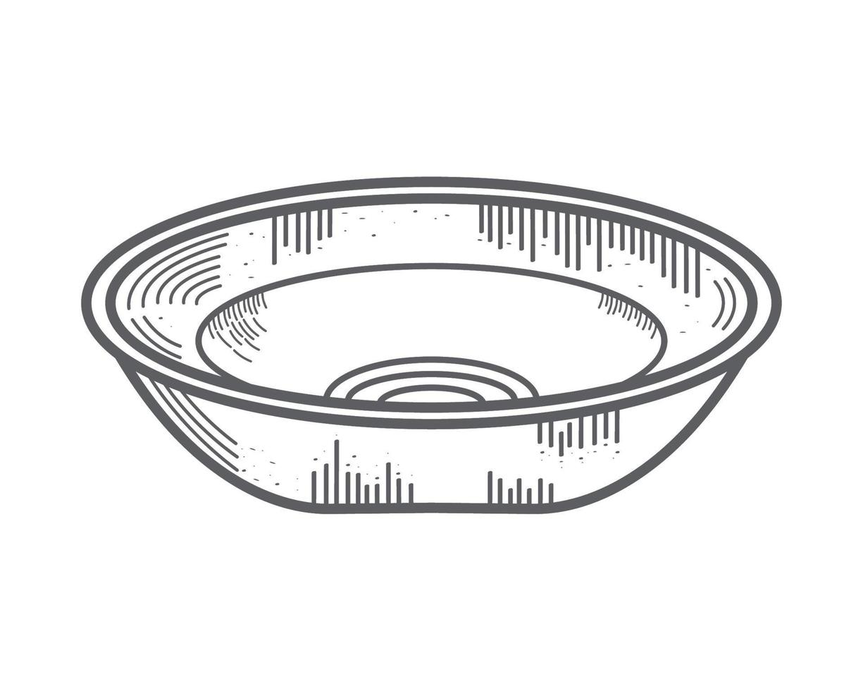 croquis d'ustensile de cuisine plat vecteur