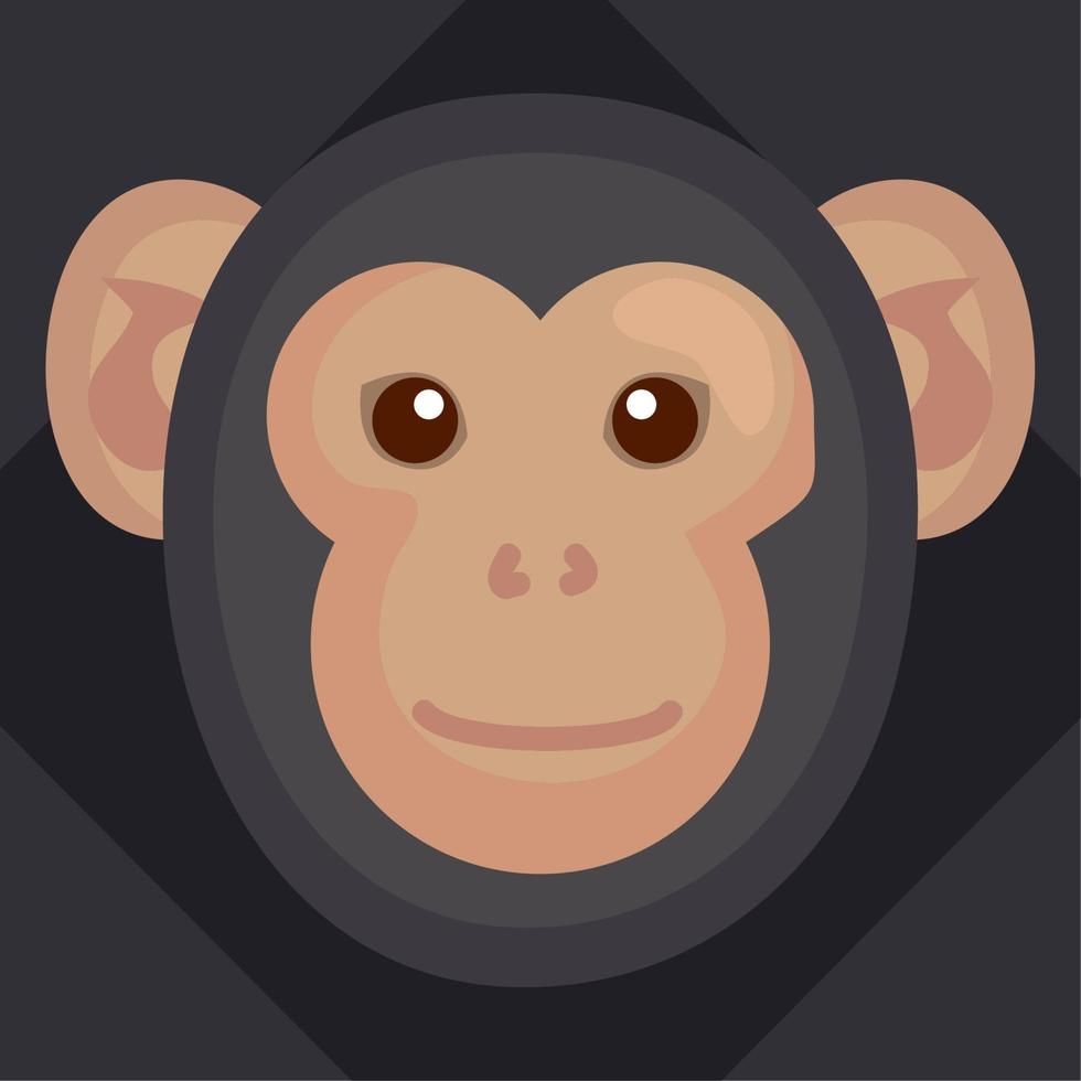 chimpanzé, singe, tête, animal vecteur