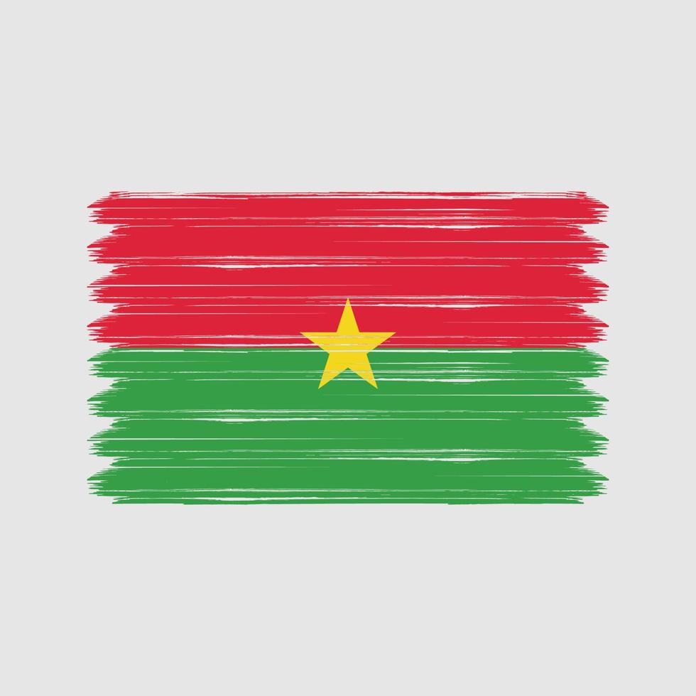 coups de pinceau du drapeau du burkina faso. drapeau national vecteur