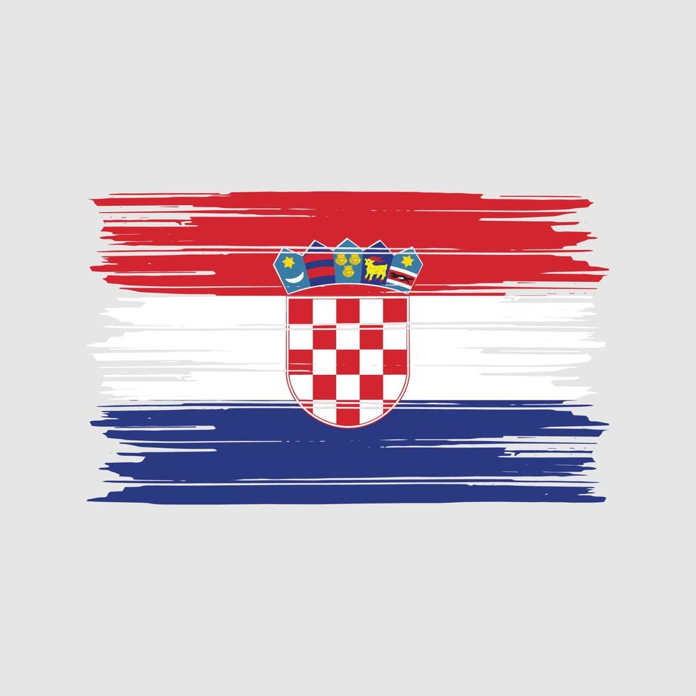 pinceau drapeau croatie. drapeau national vecteur