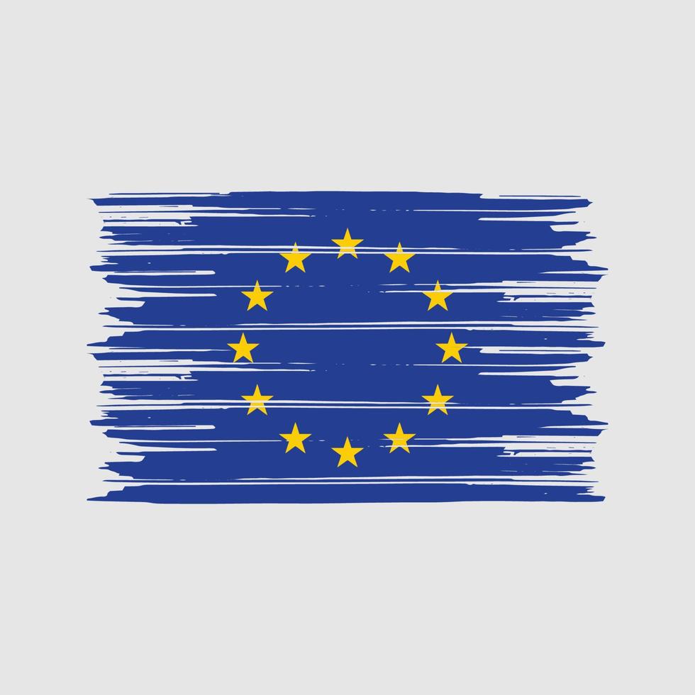 pinceau drapeau européen. drapeau national vecteur