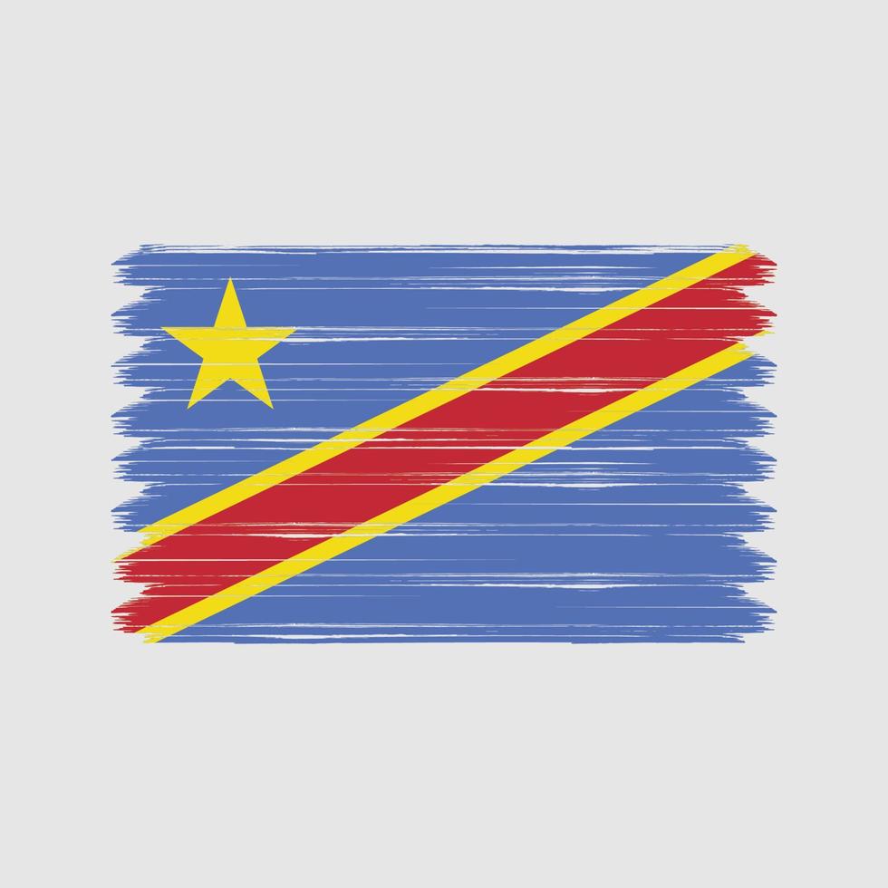 coups de pinceau du drapeau de la république du congo. drapeau national vecteur