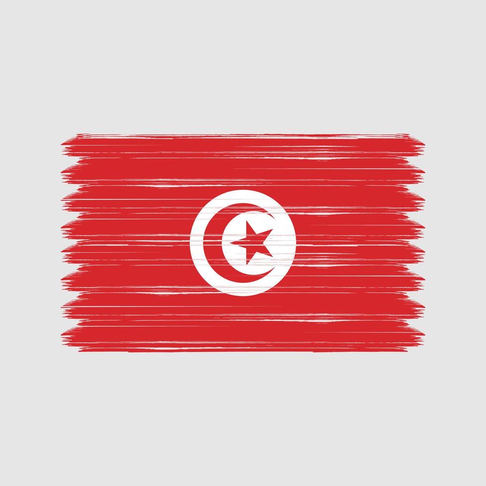 coups de pinceau du drapeau tunisien. drapeau national vecteur