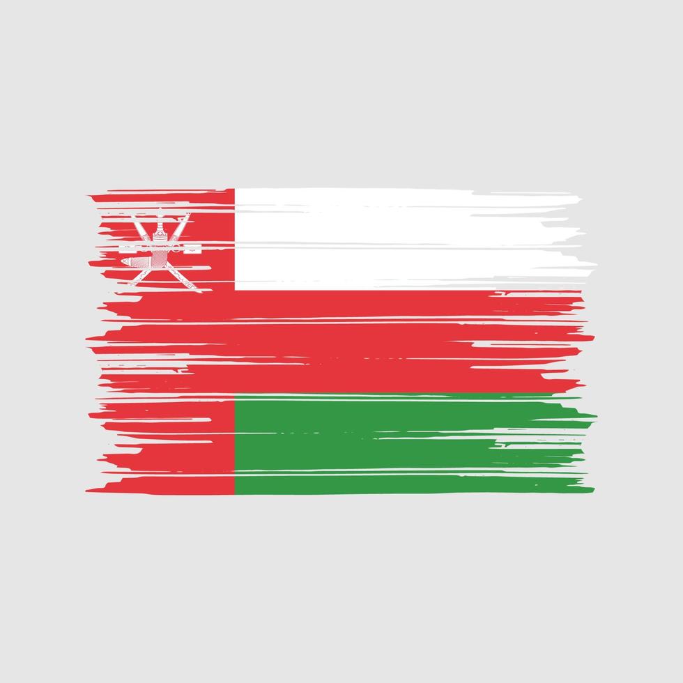 pinceau drapeau oman. drapeau national vecteur