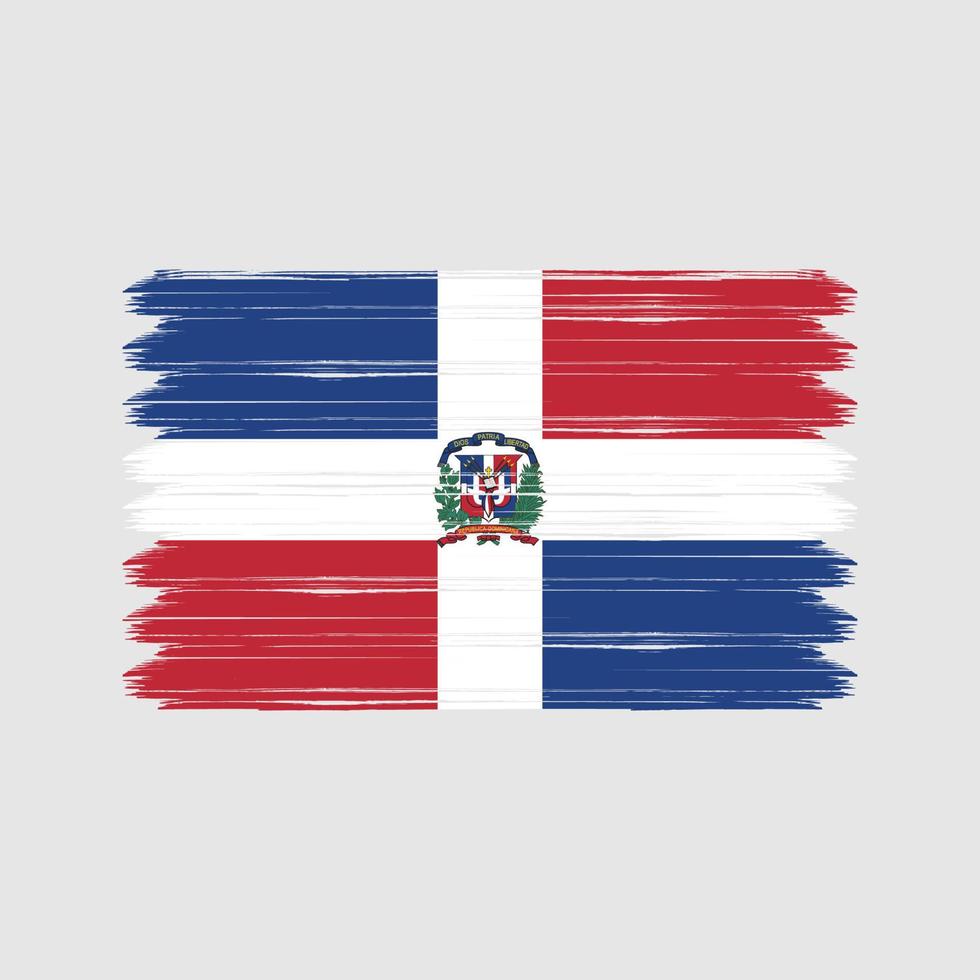 coups de pinceau du drapeau de la république dominicaine. drapeau national vecteur