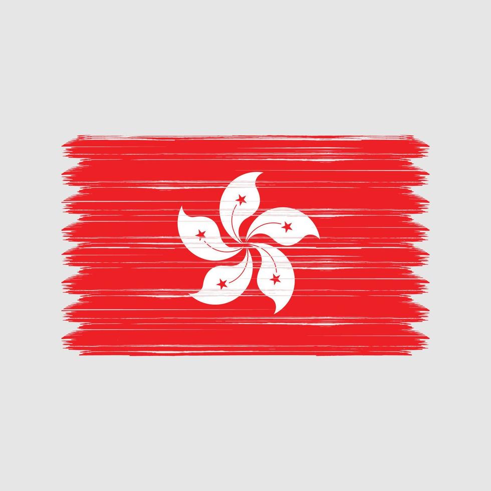 coups de pinceau du drapeau de hong kong. drapeau national vecteur