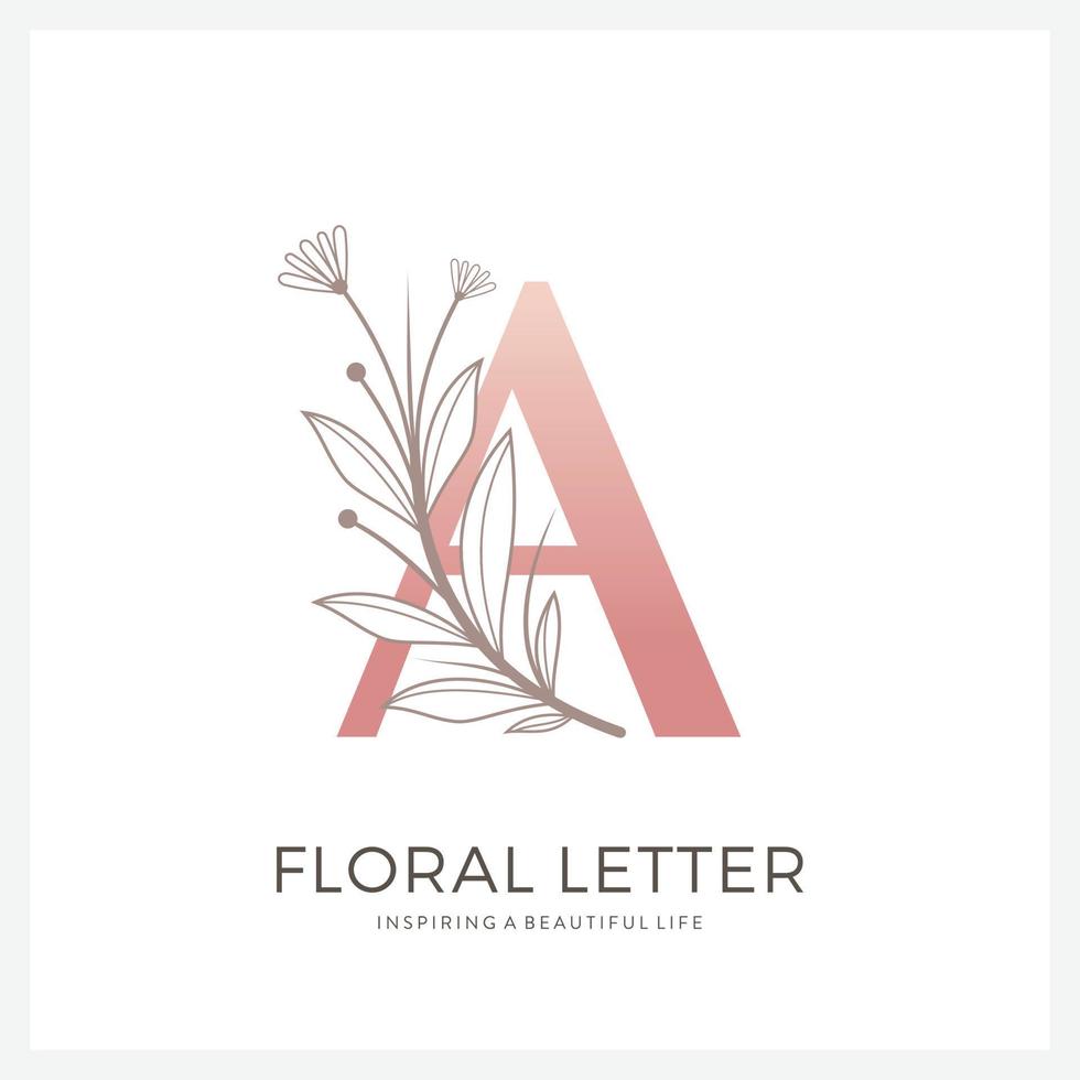 lettre un logo floral adapté à la beauté cosmétique et autre. vecteur