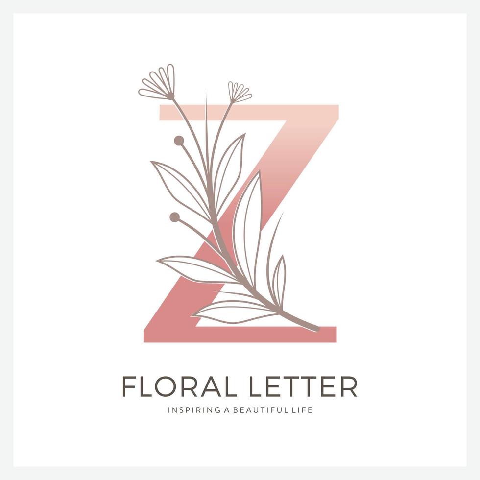 logo floral lettre z adapté à la beauté cosmétique et autre. vecteur