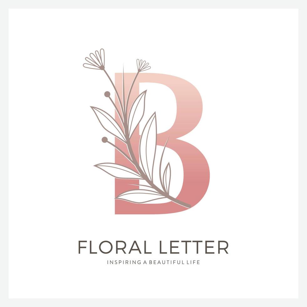 lettre b logo floral adapté à la beauté cosmétique et autre. vecteur